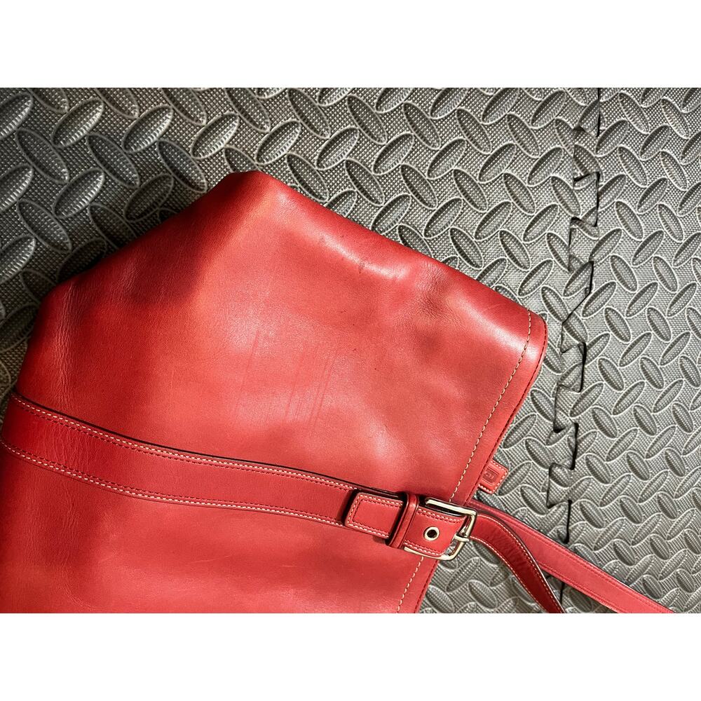 Vintage‎ COACH HAMPTON TOTE F10195 Red LEATHER Classic Womens Y2K BAG PURSE - Picture 5 of 12
